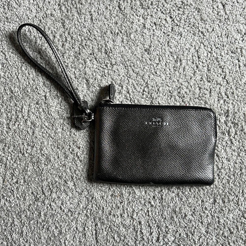 Coach metallic silver wristlet. Received as a gift, but never used